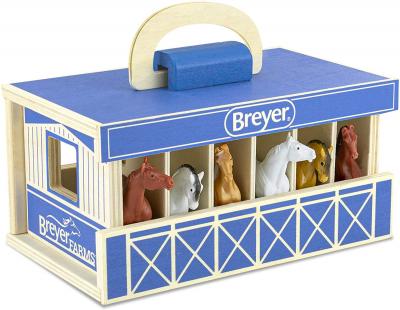 Breyer Farms Wooden Stable Playset with 6 Horses