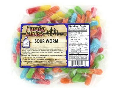 Family Choice Sour Worms Bonus Bag 23oz