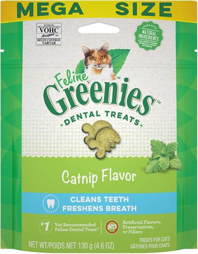 Greenies Feline Treat Catnip Flavor 4.6oz