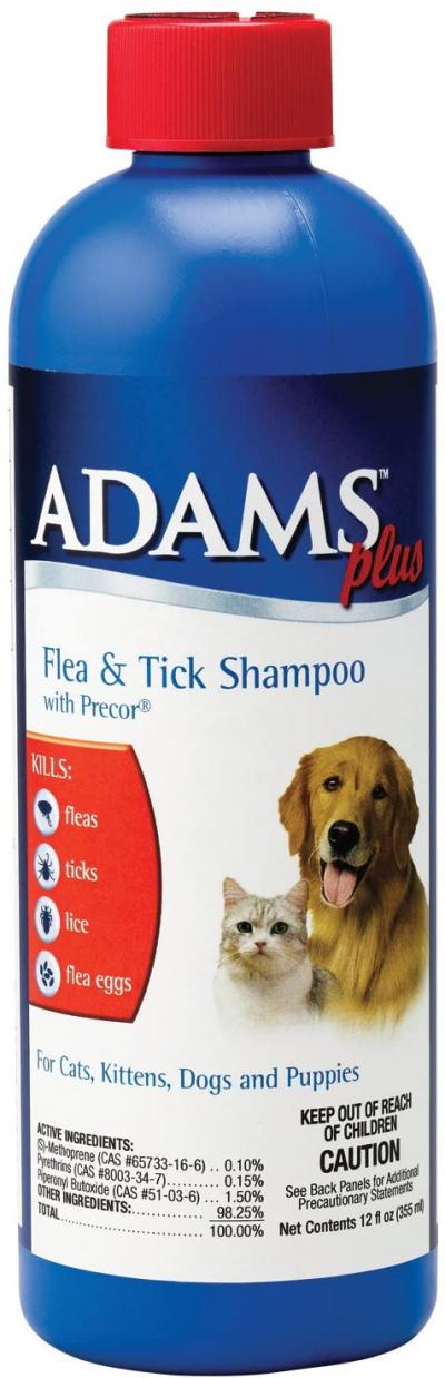 Adams Plus Flea & Tick Shampoo for Dogs and Cats 12oz.