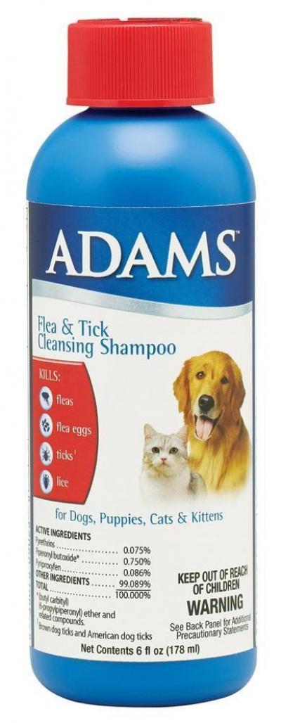 Adams Flea & Tick Cleansing Shampoo for Dogs and Cats 6oz.
