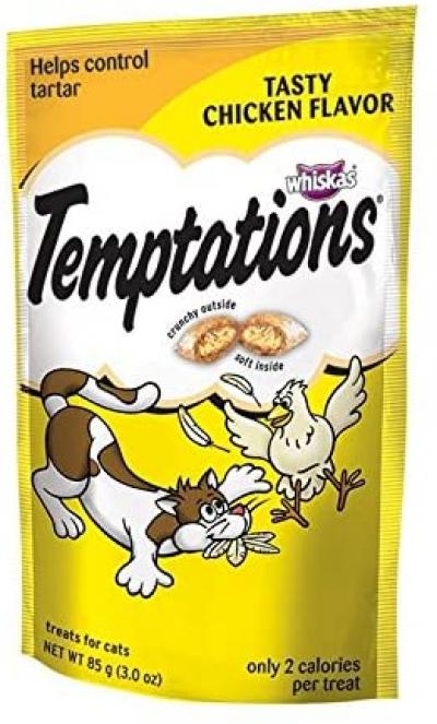 Whiskas Temptations Tasty Chicken Flavor Treats for Cats 3oz.
