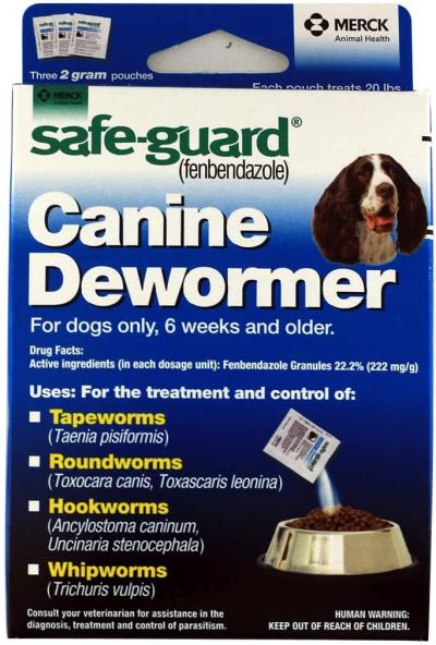 Safe-Guard Canine Dewormer for Dogs 6 Weeks and Older (3 2GM Pouches)
