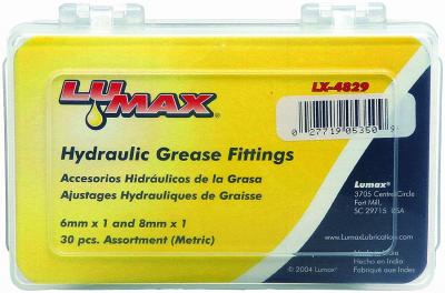 Lumax 6mm X 1 abd 8mm X 1 30Pc.  Grease Fitting Assortment