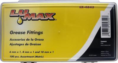Lumax 100Pc. Assorted Grease Fittings Metric