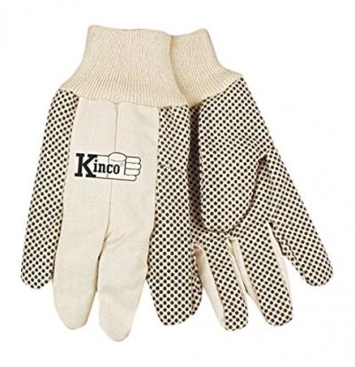 Kinco Men's Canvas Glove with PVC Dots-Large
