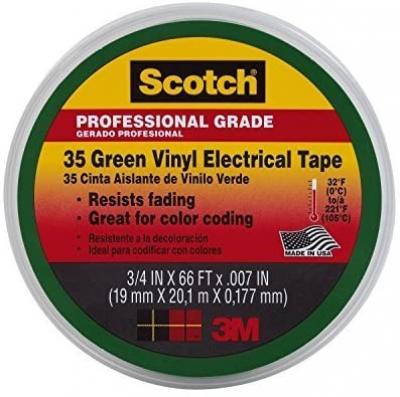 3M Scotch 3/4in. X 66ft. Green Vinyl Electrical Tape