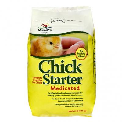 MannaPro Chick Starter Medicated Chicken Feed 5Lb.