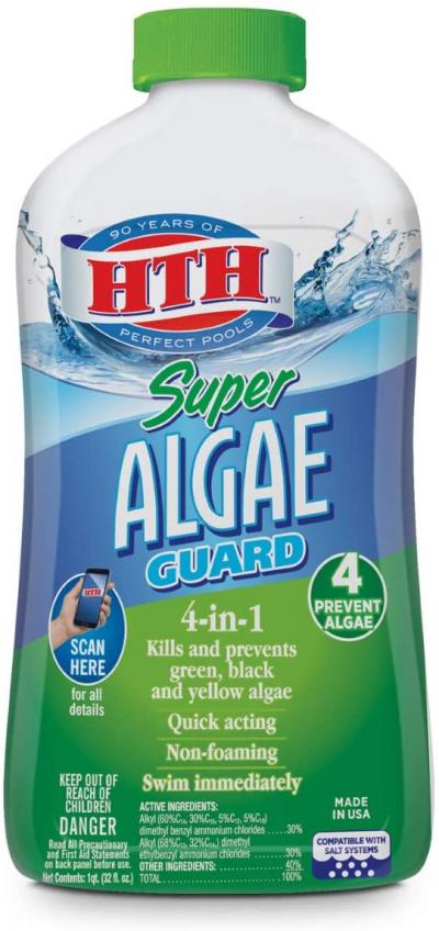 HTH Super Algae Guard Swimming Pool Algaecide Cleanser 32oz.