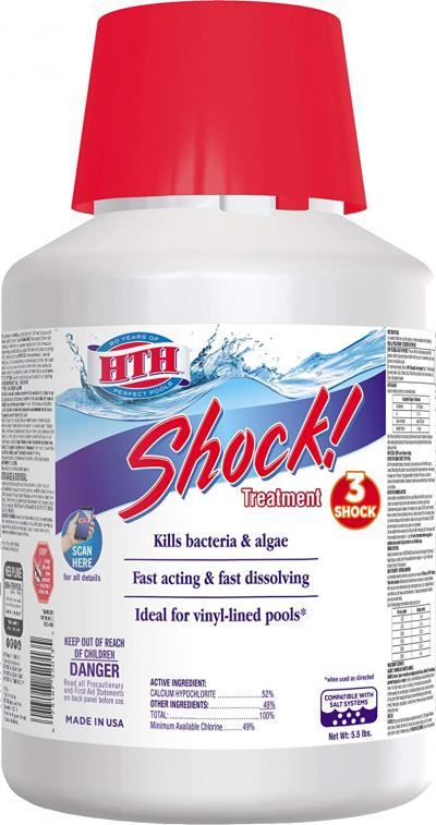 HTH Shock Treatment Swimming Pool Chlorine Cleaner 5Lb.