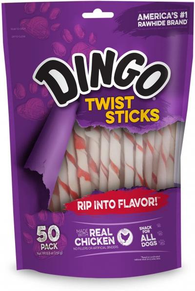 Dingo Twist Sticks Rawhide Chews 50-Pk.
