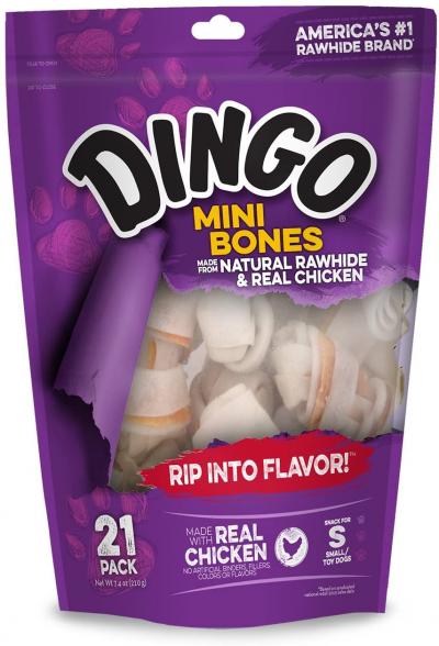 Dingo Mini Bones Natural Rawhide 21-Pk.
