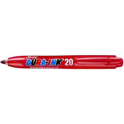 Markal Dura-Ink 20 Retractable Permanent Marker Red Fine Bullet Tip