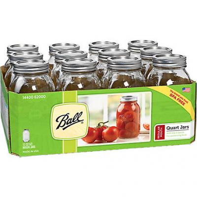 Ball Regular Mouth Canning  1-Quart Jars 12Pk.