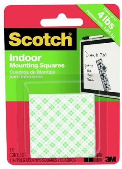 Scotch Mount Indoor Heavy-Duty 1-Inch Mounting Squares 6ct..