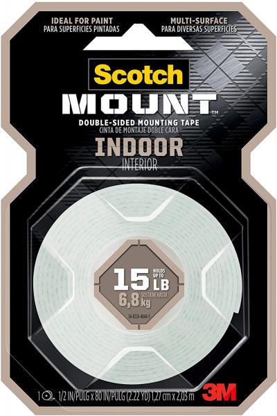 Scotch Mount Indoor Double-Sided Mounting Tape 1/2in. X 75in.