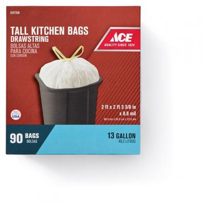 Ace 13-Gallon Tall Kitchen Drawstring Bags  90ct.