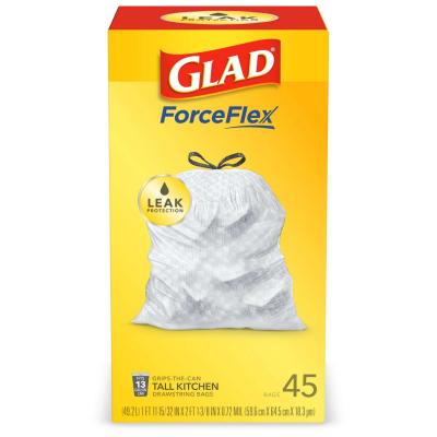 Glad ForceFlex 13-Gallon Tall Kitchen Bags Drawstring 45Ct.