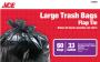 Ace 33-Gallon Large Trash Bags Flap Tie 60Ct.