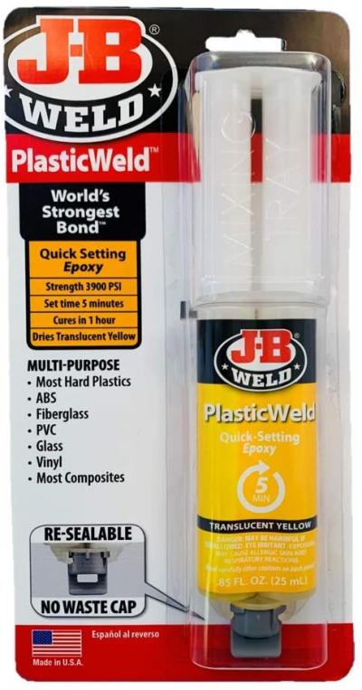 J-B Weld PlasticWeld Quick-Setting Epoxy Translucent Yellow 25ML