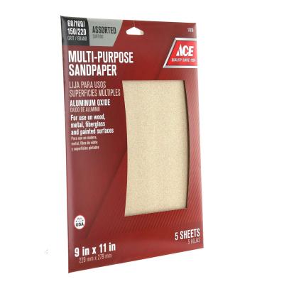 Ace Multi-Purpose Sandpaper Assorted Grit 5-Pk.