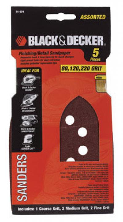 Black & Decker Mega Mouse Sandpaper Assorted Grit 5Pk.