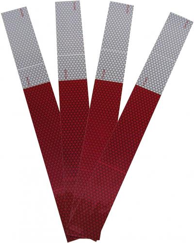 Peterson Manufacturing Red & White Reflective Marking Tape 18- Inch 4Pk.