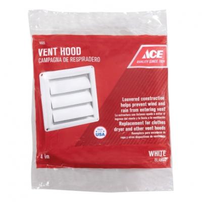 Ace 4in. X 4in. White Plastic Replacement Vent Hood