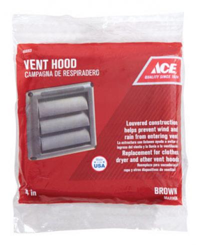 Ace 4in. X 4in. Brown Plastic Replacement Vent Hood
