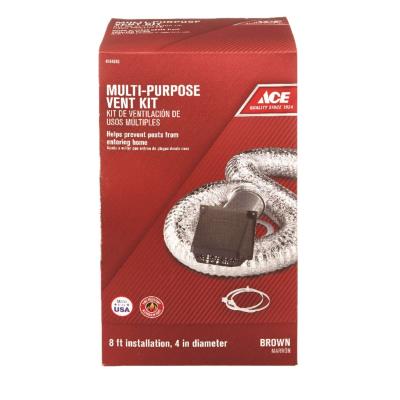 Ace Multi-Purpose 8-Foot Brown Aluminum Dryer Vent Kit