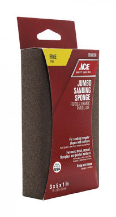 Ace Jumbo Sanding Sponge 120-Grit Fine