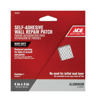 Ace 4in. X 4in. Reinforced Aluminum White Self Adhesive Wall Patch Repair