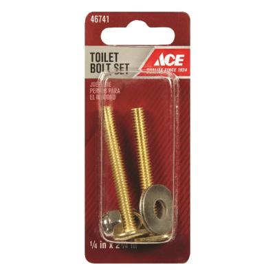 Ace Toilet Bolt Set 1/4 2.25in. Brass Plated