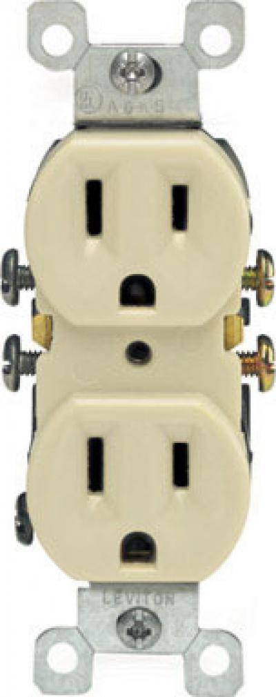 Leviton 15-Amps 125-Volt Duplex Ivory Outlet