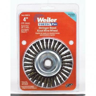Weiler Vortec Pro 4in. Stringer Bead Wire Wheel Brush Carbon Steel 20000 RPM