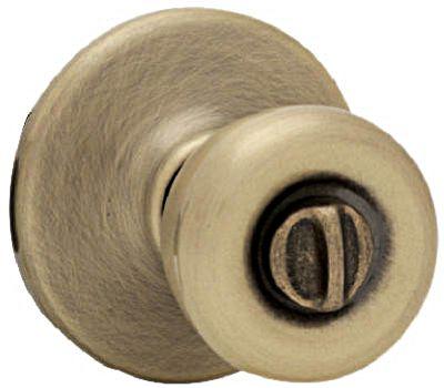 Kwikset Tylo Antique Brass Steel Privacy Knob 3 Right or Left Handed