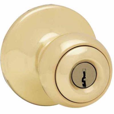Kwikset US3 Polo Polished Brass Entry Knobs ANSI/BHMA Grade 3 1-3/4in.