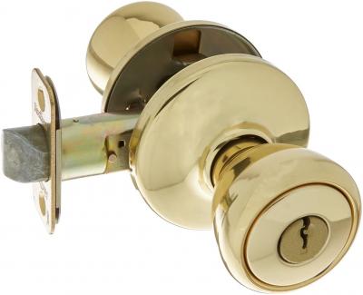 Kwikset Tylo Polished Brass Entry Knobs ANSI/BHMA Grade 3 1-3/4in.