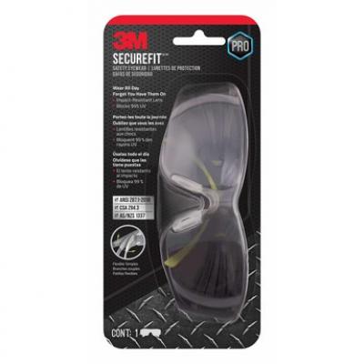 3M SecureFit Anti-Fog Safety Glasses Mirror Lens  Black/Green Frame
