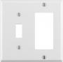 Leviton 2-Gang 1-Toggle Combination Wallplate Standard Size White
