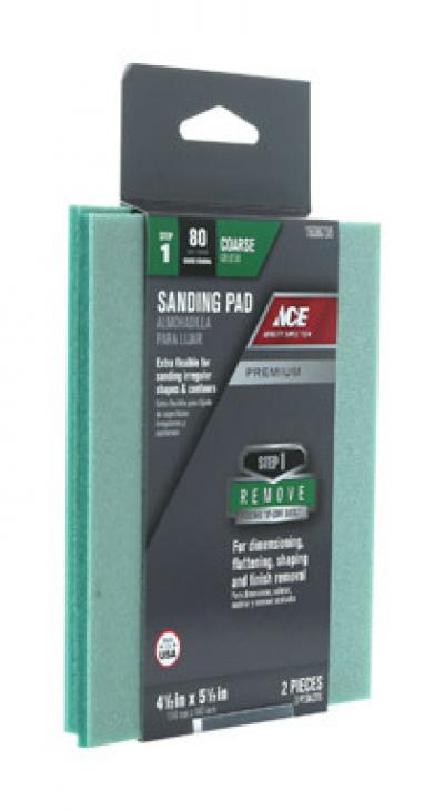 Ace Premium 80-Grit Coarse Sanding Sponge 2Pk.