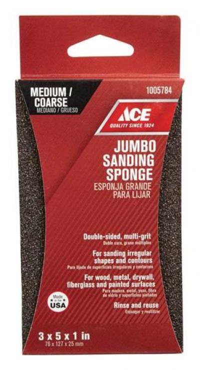 Ace Jumbo Sanding Sponge Medium/Coarse