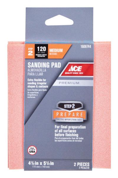 Ace Premium 120-Grit Medium Sanding Sponge 2Pk.