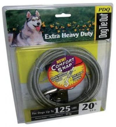 Warren Pet PDQ Silver Tie-Out Vinyl Coated Cable Dog Tie Out X-Large 20ft.