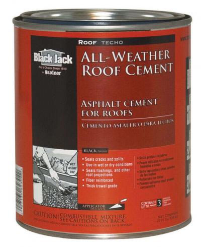 Black Jack Gloss Black Patching Cement All-Weather Roof Cement 1-Quart
