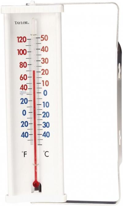 Taylor Tube Plastic Thermometer with Window Bracket
