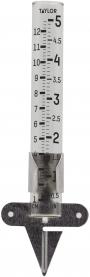 Taylor 5-Inch Capacity Mountable Glass Tube Rain Gauge