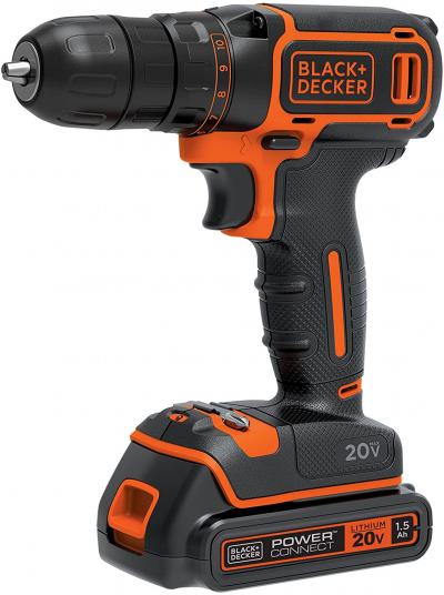 Black & Decker 20V 3/8in. Cordless Compact Drill Kit Lithion Ion