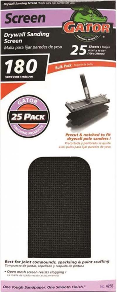 Gator 11in. X 4.25in 180-Grit Silicone Drywall Sanding Screen