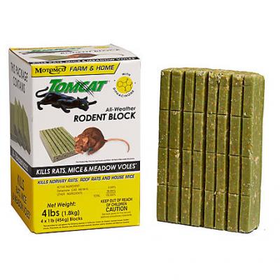 Motomco Tomcat All Weather Rodent Bait Block 1-Lb 4pk.